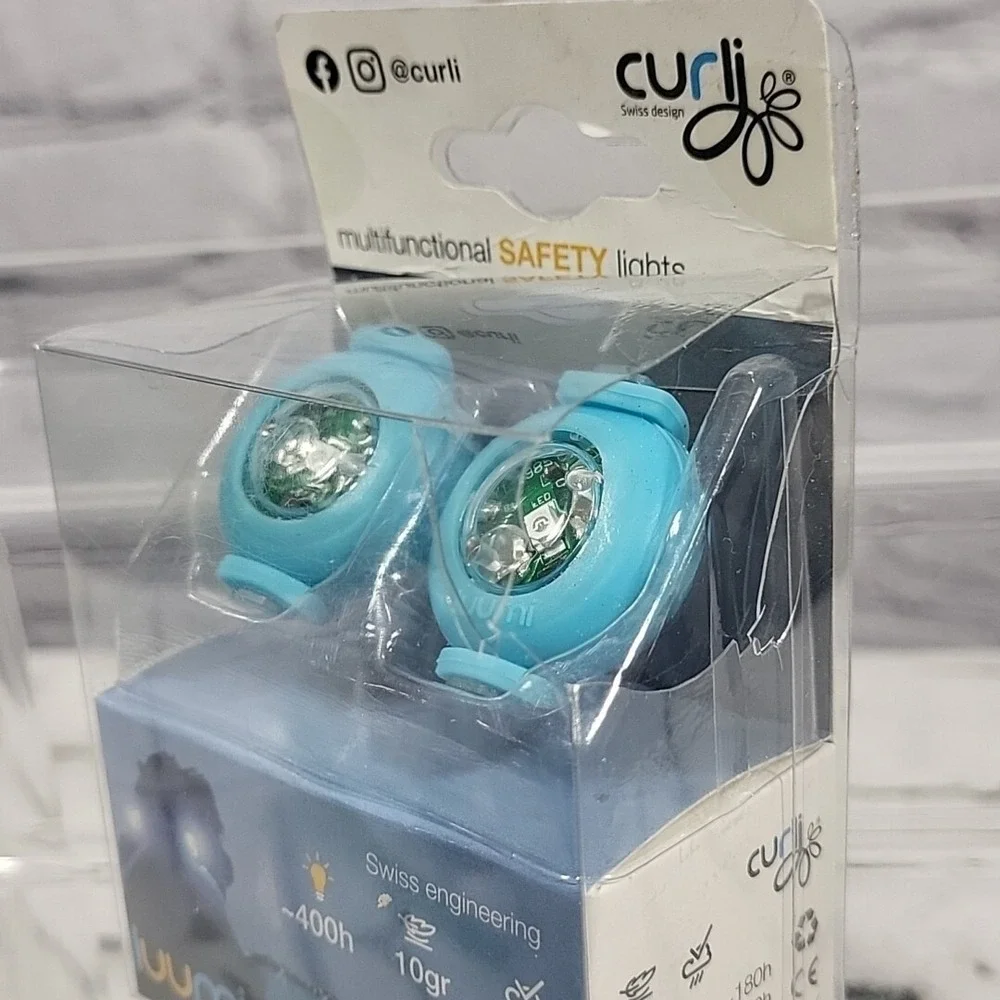 Curli‎ Multi Function Safety Lights For Dog Collars Pack Of 2 Blue New in Box